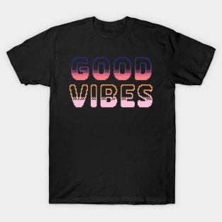 Good Vibes Classic Video Game Graphic Vibrant Gradient T-Shirt